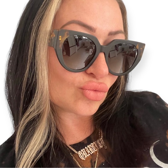 DIFF Ivy Sunglasses Polarized Matte Black Tortoise Frame Grey Gradient Lens NIB main image 14